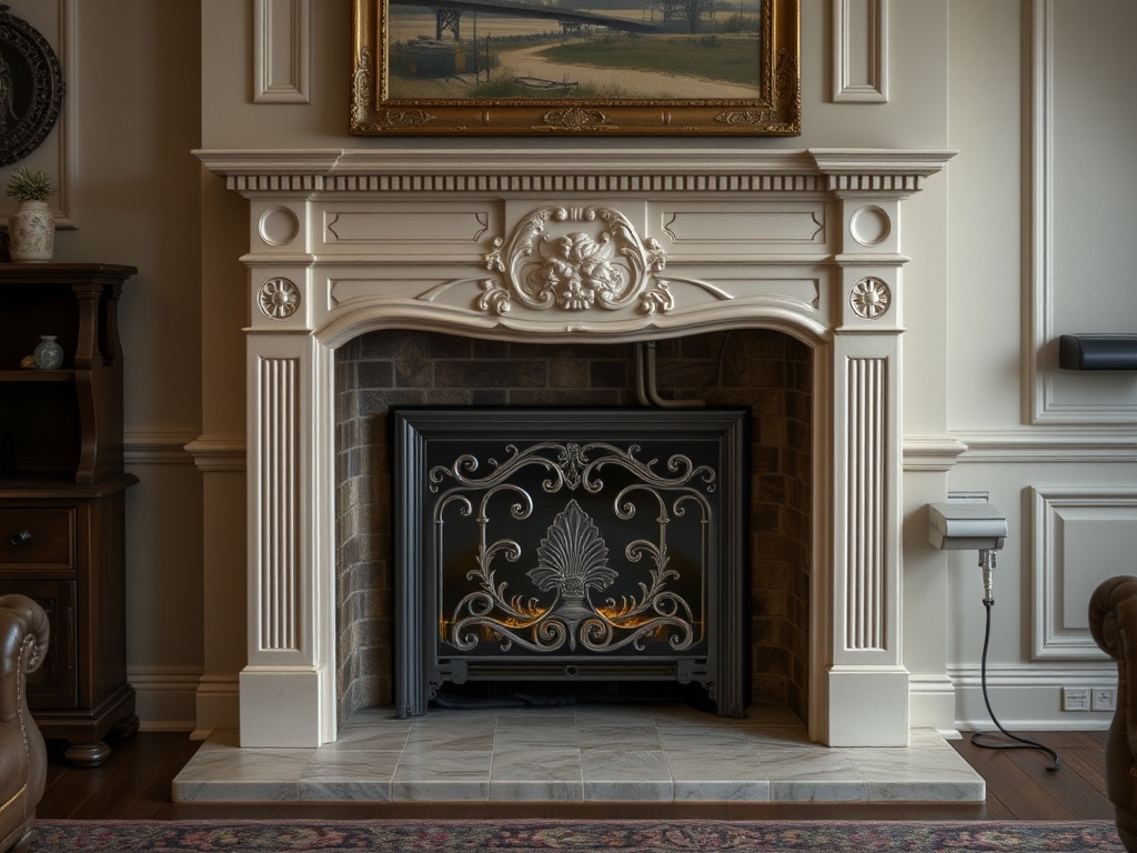 Close up detail of ornamental carving on a luxury panel